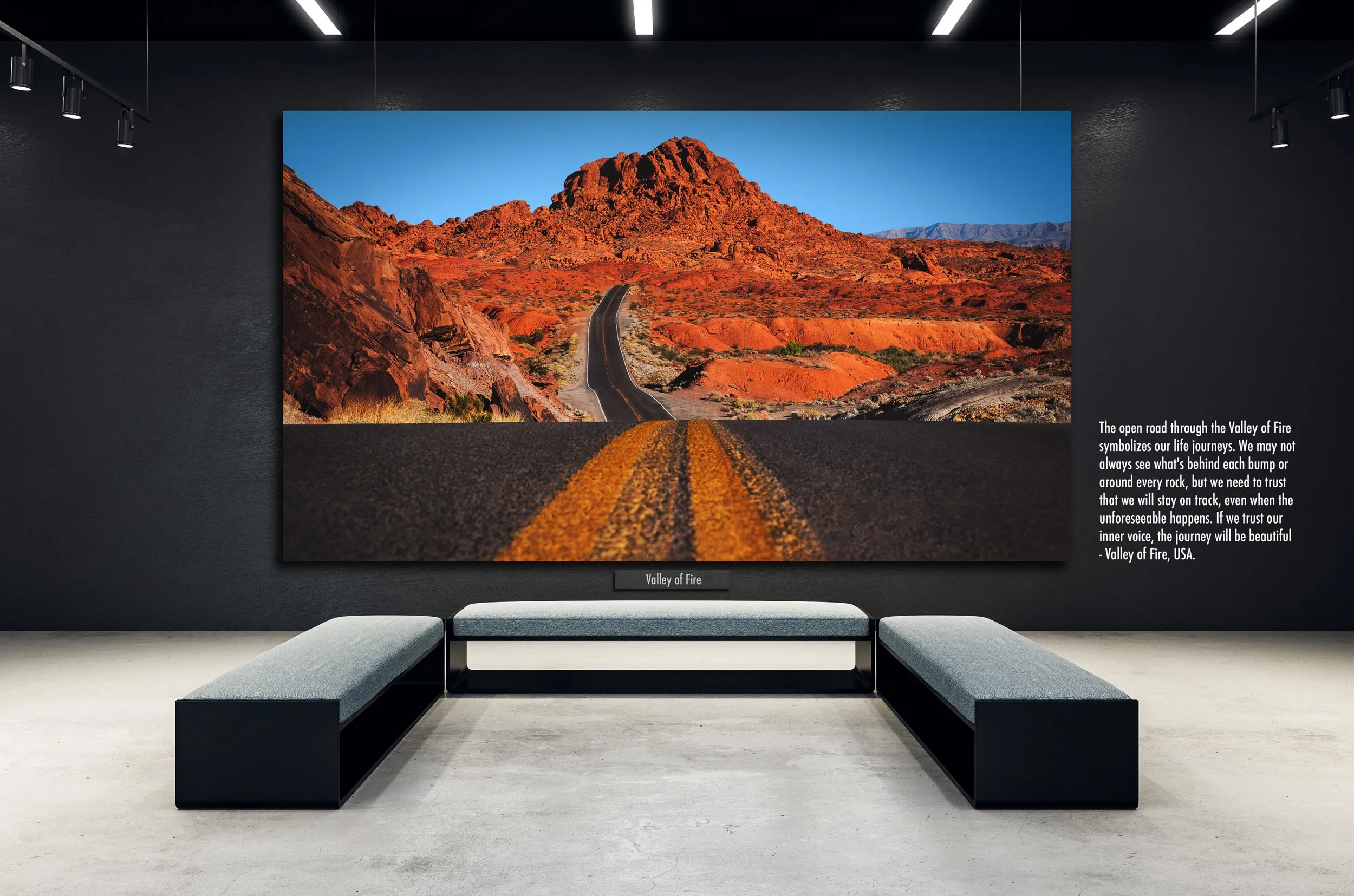 The open road through the Valley of Fire symbolizes our life journeys. We may not always see what's behind each bump or around every rock, but we need to trust that we will stay on track, even when the unforeseeable happens. If we trust our inner voi